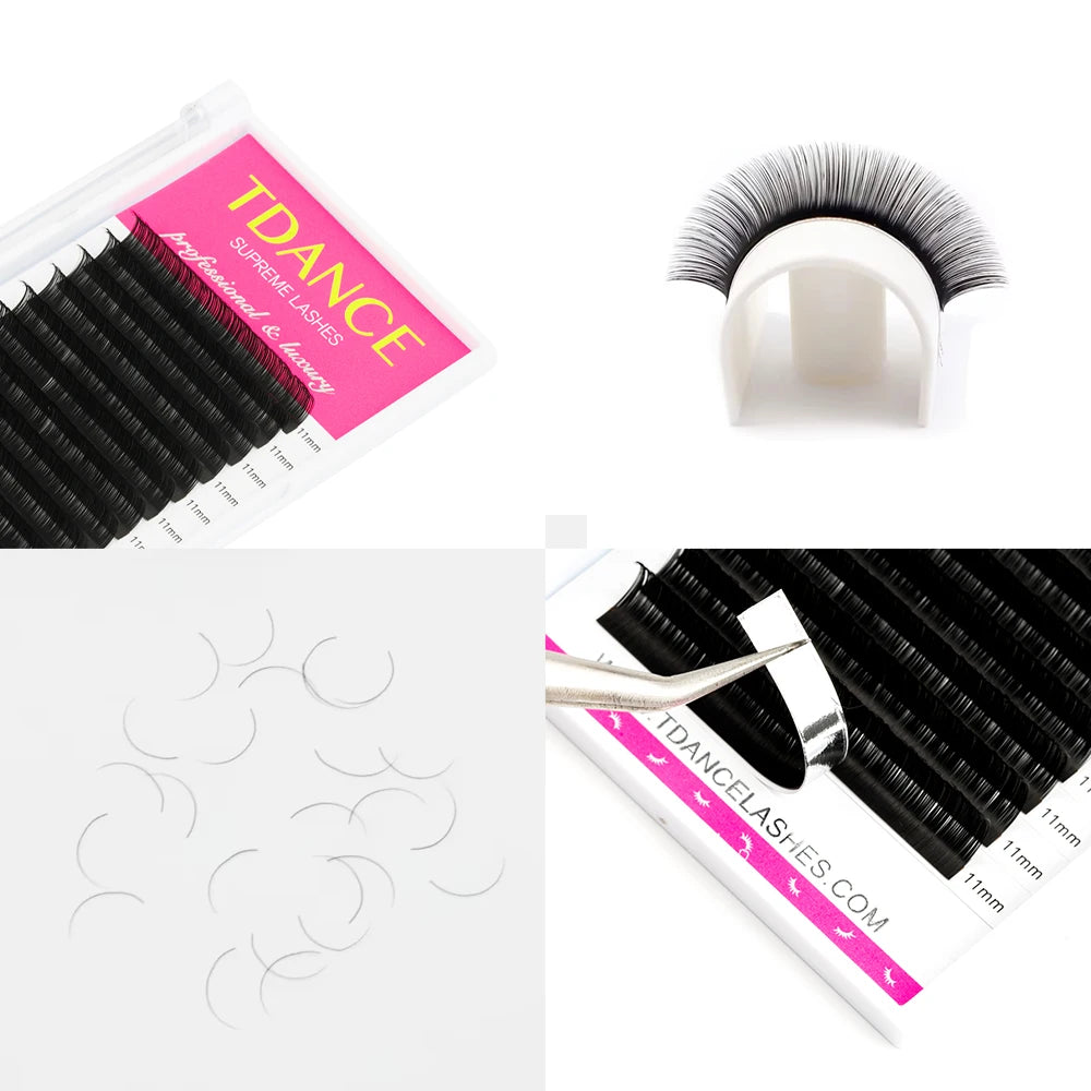 TDANCE Classic Eyelash Extension 16 Rows Soft Faux Mink Lashes Russian Volume Makeup Eyelashes Professionals Individual Eye Lash