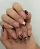 Handmade Almond Red Acrylic Nails Glue on Press for Valentine
