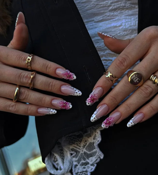 Handmade Almond Red Acrylic Nails Glue on Press for Valentine