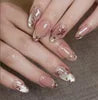 Handmade Almond Red Acrylic Nails Glue on Press for Valentine