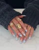 Handmade Almond Red Acrylic Nails Glue on Press for Valentine