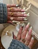 Handmade Almond Red Acrylic Nails Glue on Press for Valentine