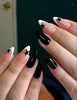 Handmade Almond Red Acrylic Nails Glue on Press for Valentine
