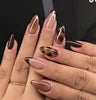 Handmade Almond Red Acrylic Nails Glue on Press for Valentine