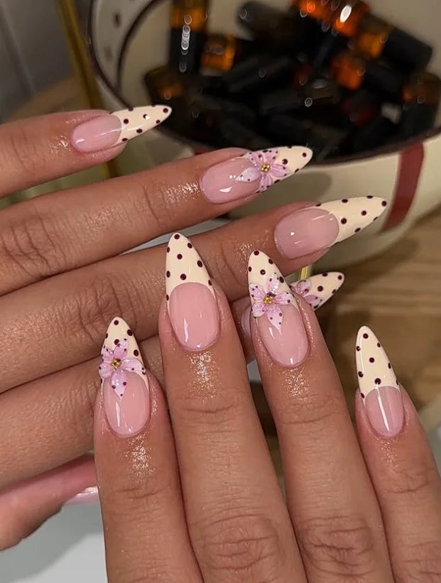Handmade Almond Red Acrylic Nails Glue on Press for Valentine