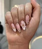 Handmade Almond Red Acrylic Nails Glue on Press for Valentine