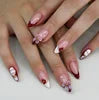 Handmade Almond Red Acrylic Nails Glue on Press for Valentine