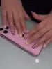 Handmade Square 3D Lily Press on Nails Glue on False Nails for Women