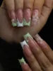Handmade Square 3D Lily Press on Nails Glue on False Nails for Women