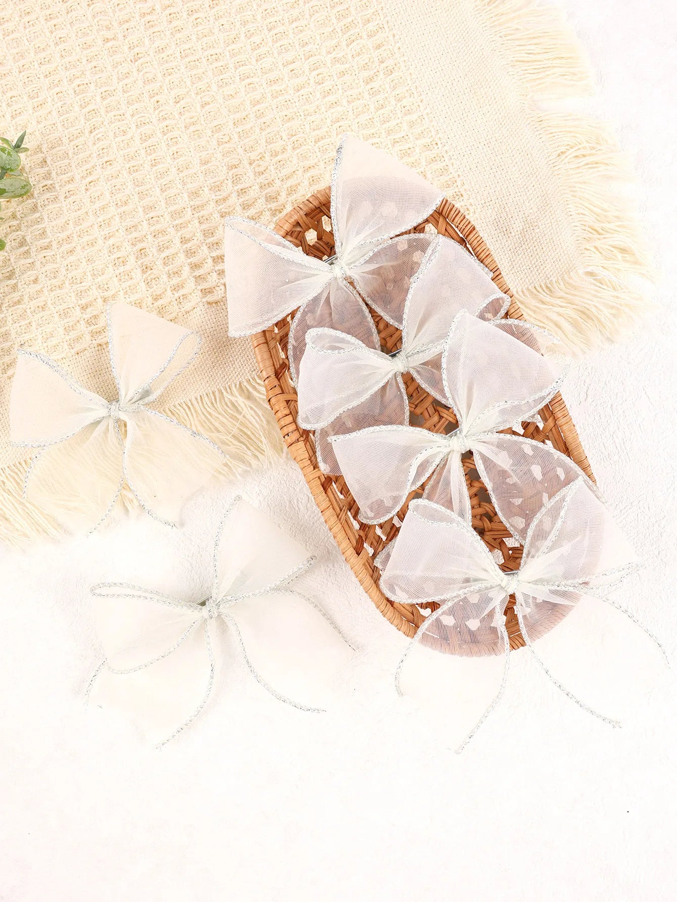 6Pc Set  White Lace Bow Hair Clips for Girls Lovely Bowknot Hairpin Barrettes Kids Hairgrips Girl Hair Accessoires Fairy Hairpin