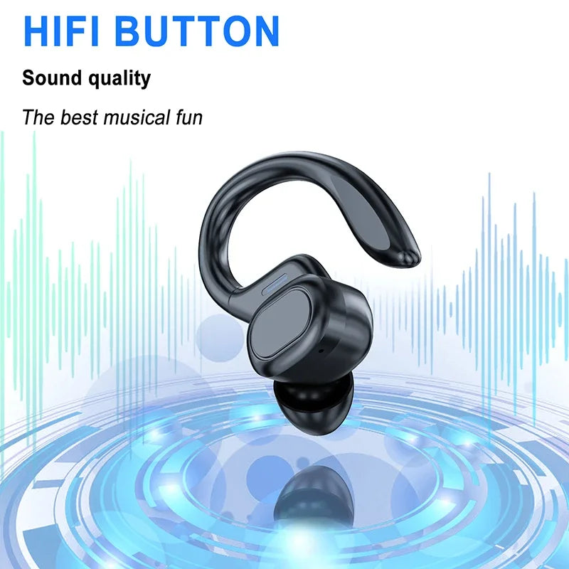 Wireless Earbuds Sport 5.3 Headphones with Noise Cancelling Mic 75H HiFi Stereo Over Ear Bud LED Display USB-C IPX6