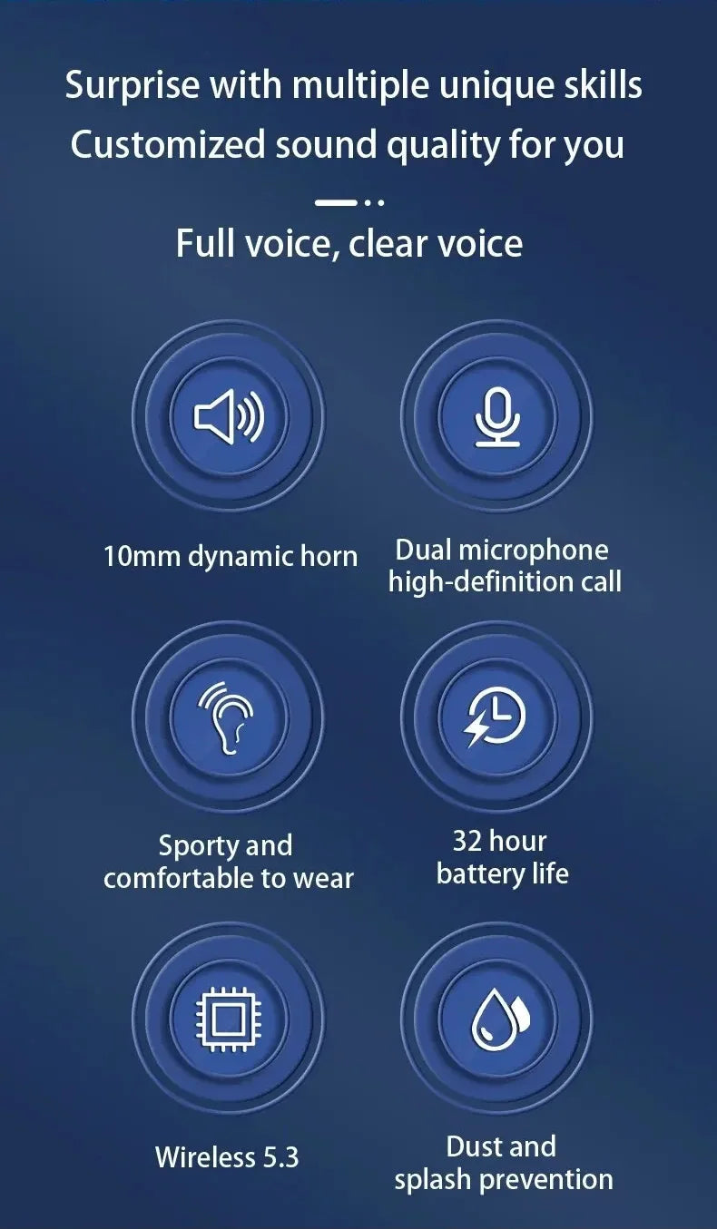 Original Drahtlose Kopfhörer Ture Drahtlose Ohrhörer Ohr Haken Sport HiFI Stereo Wasserdichte Headset Mit Mikrofon TWS Kopfhörer