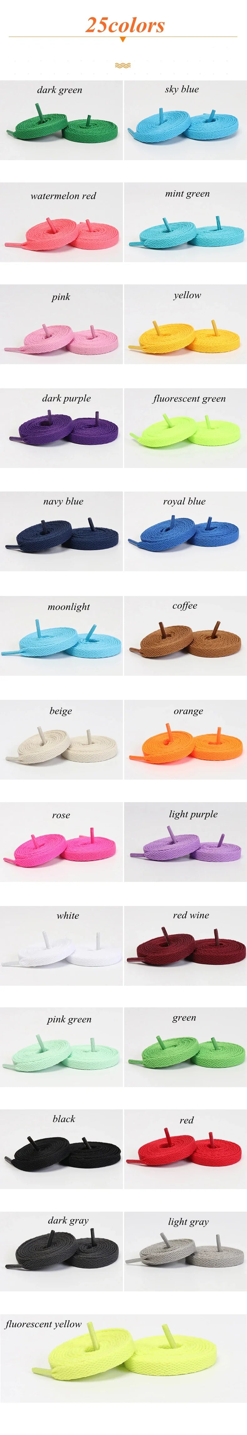 1 Pair Flat Shoelaces Classic Shoe Laces Fit Fashion Solid Sports Shoelace Casual Unisex Shoe Strings Shoe Accessories AF1