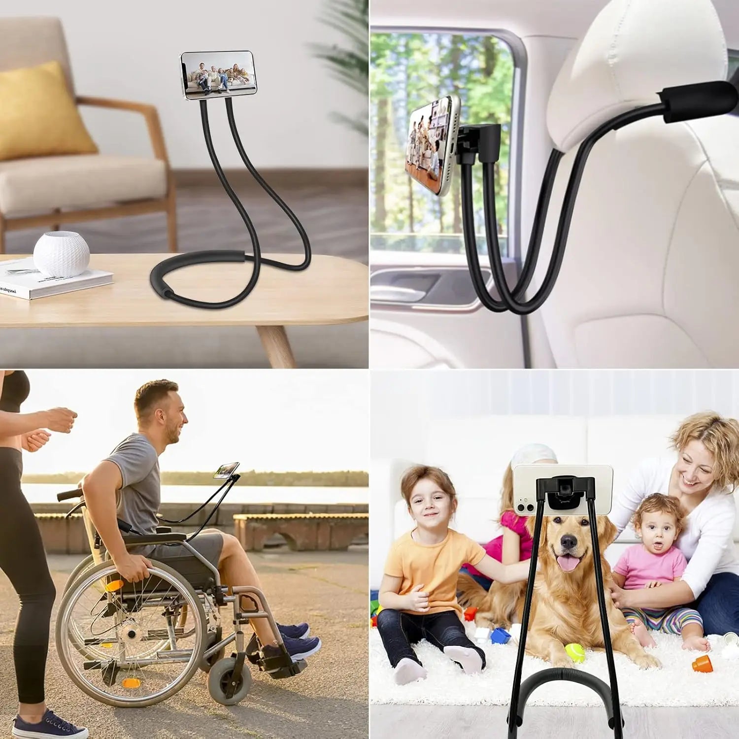 Phone Holder for Bed, Upgraded Neck Phone Holder Lazy Phones Stand 360°Rotation Gooseneck Phone Support Hands Free