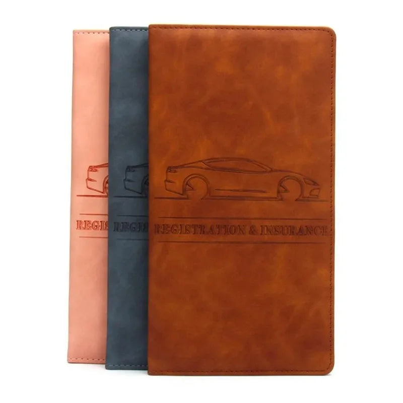 2025 Car Registration Insurance Holder Leather Men Driving License Cover Auto Documents License Storage Bag Credit Card Wallet