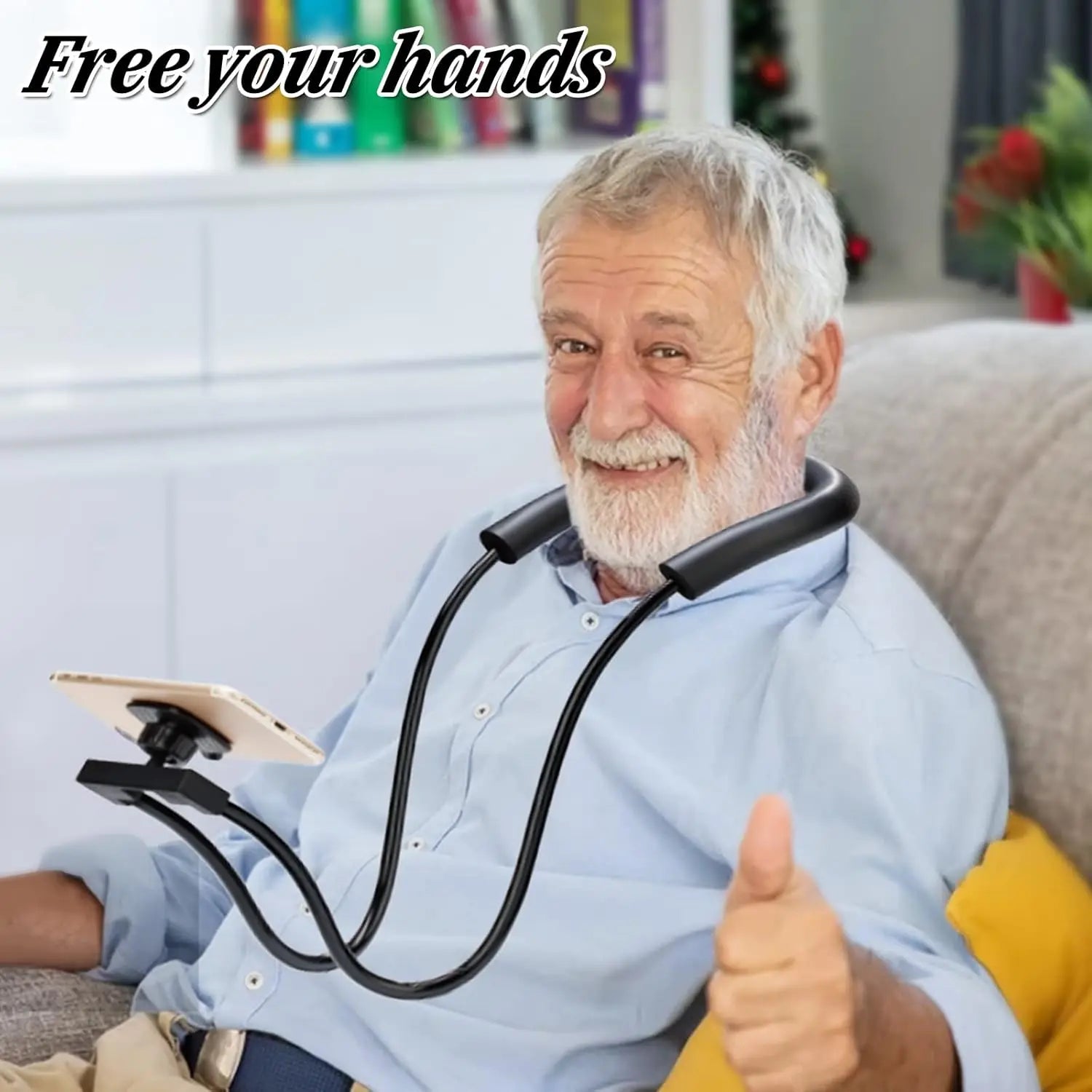 Phone Holder for Bed, Upgraded Neck Phone Holder Lazy Phones Stand 360°Rotation Gooseneck Phone Support Hands Free