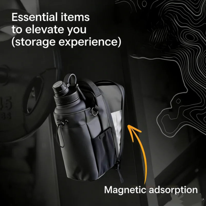 Magnetic Gym Bag Large Capacity Magnetic Carrier Bag With Phone Pocket Portable Gym Water Bottle Pouch Gym Accessories Sport Bag
