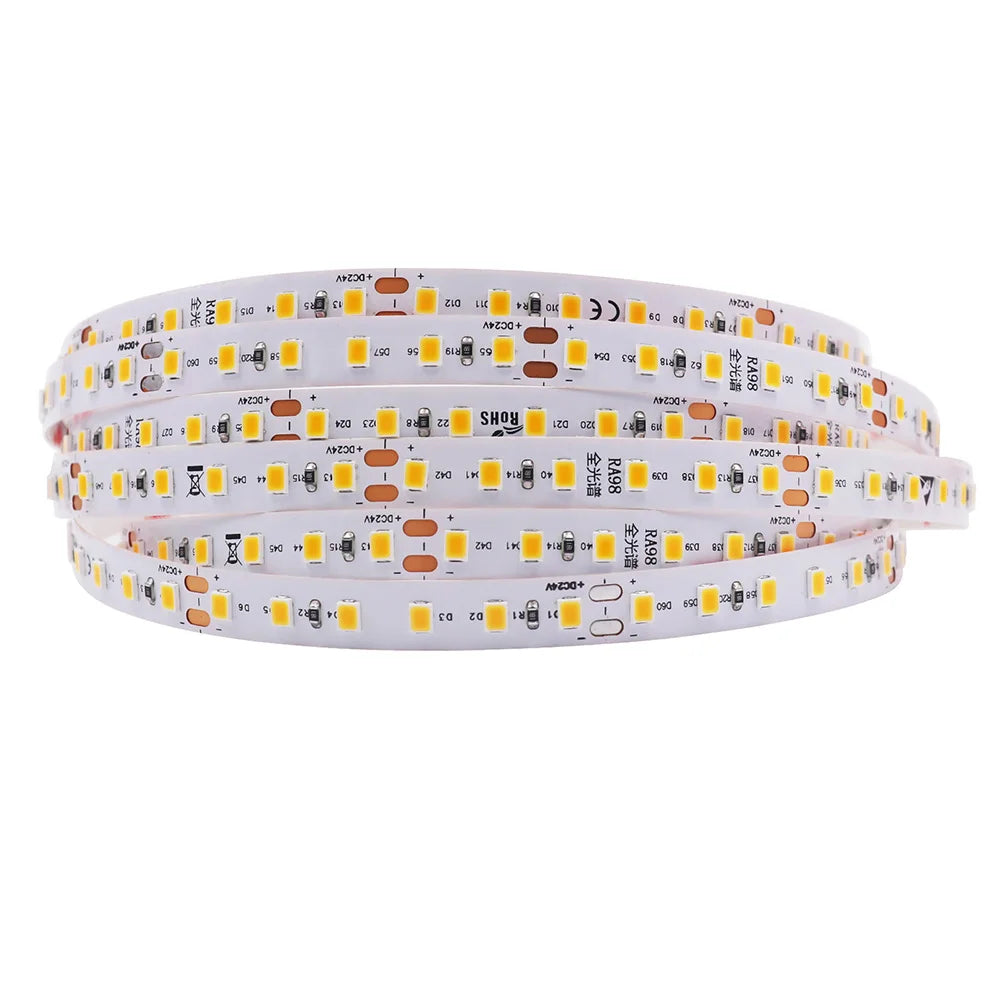 LED Strip Light 2835 24V 5m 10m RA98 2700K 3000K 3500K 4000K 5000K 6000K Flexible Tape Stripe Super Bright 120LED Home Lighting
