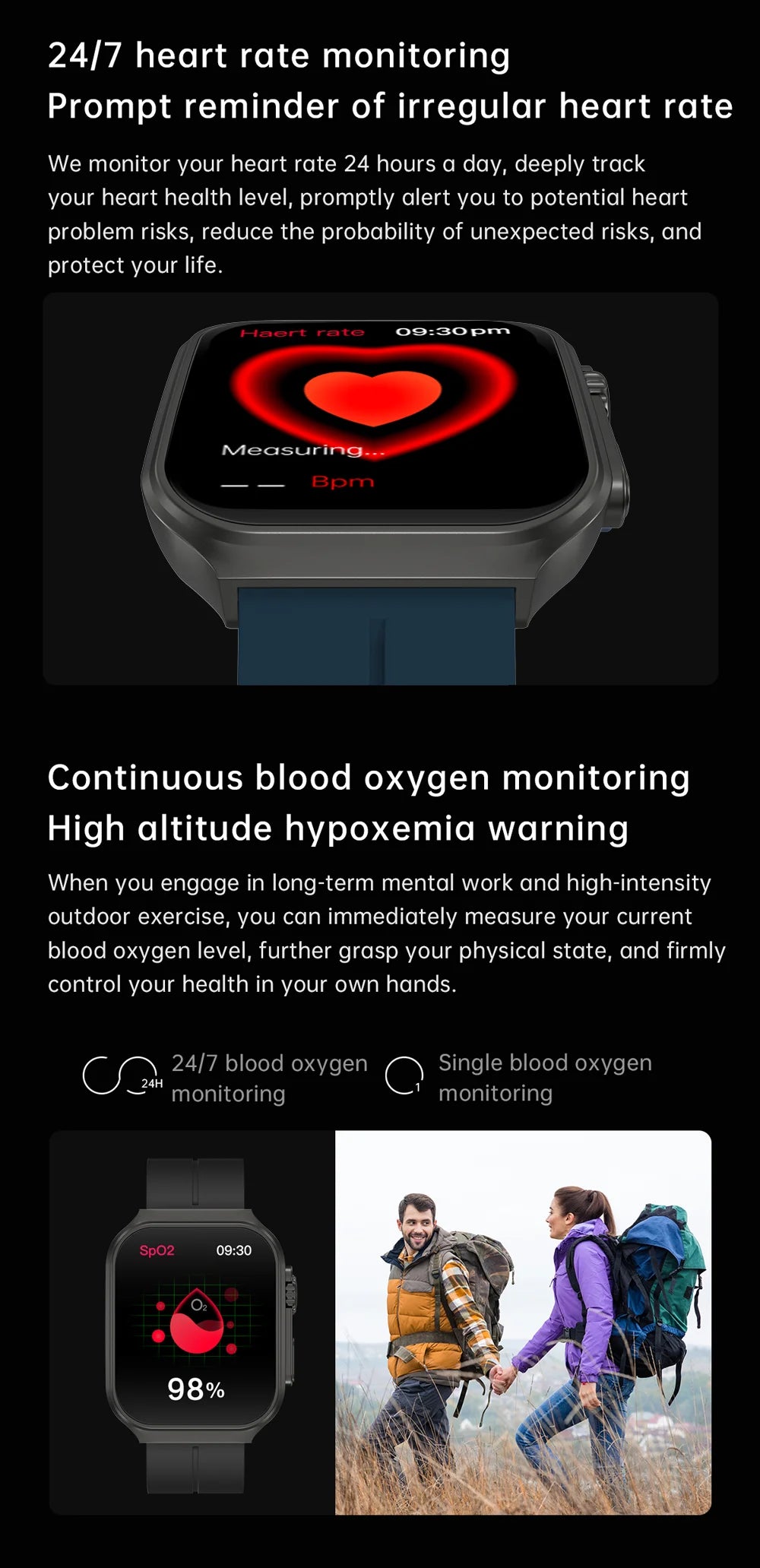 Smart Watch 2.01" Curved AMOLED Screen 3D Flexible Design 120+ Sports Modes Long Battery Life Watch for Daily & Sports Use