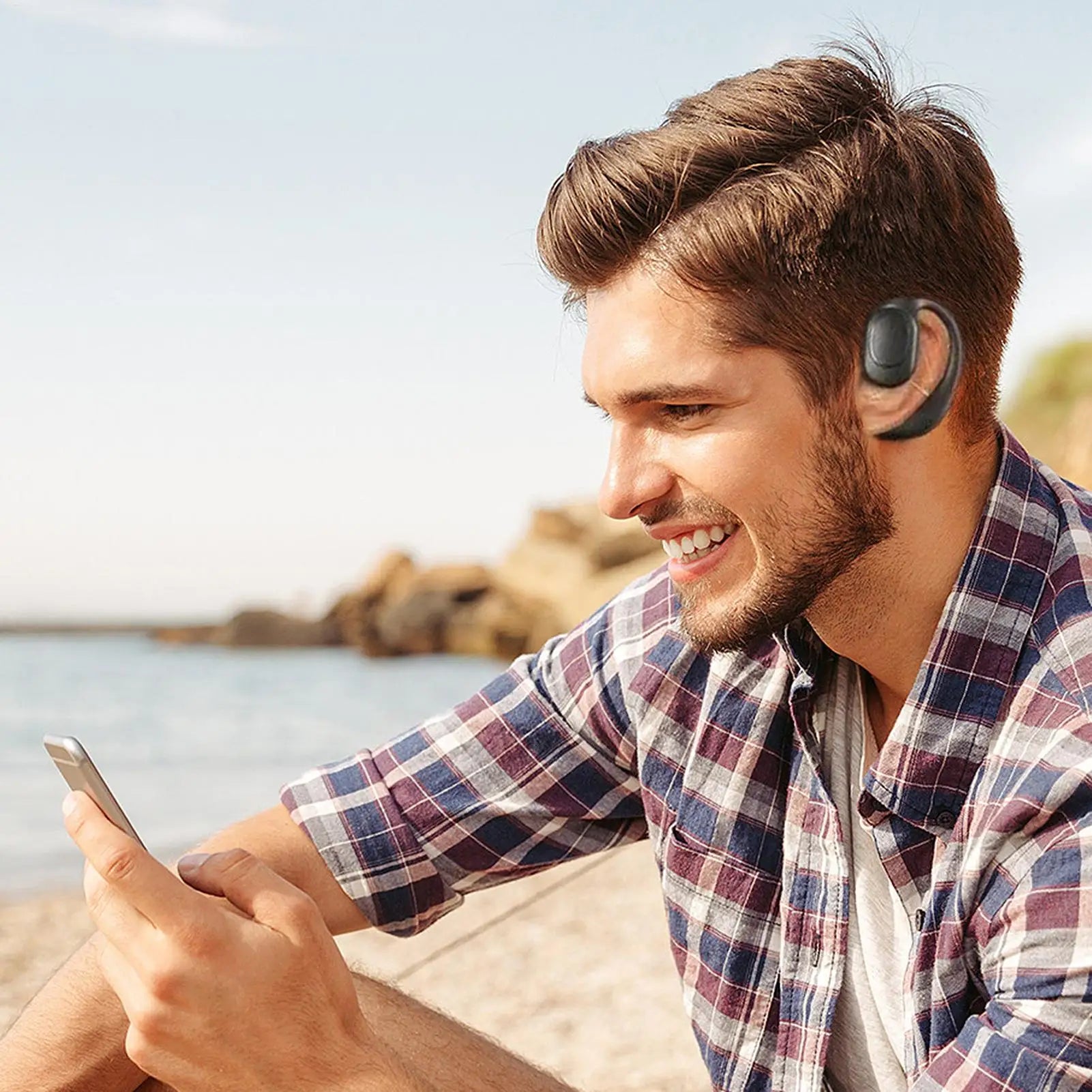 Open-Ear Headphone Wireless Open-Ear Earbud for Sports Long-Lasting Battery Earphone for Running Cycling Driving Business Trips