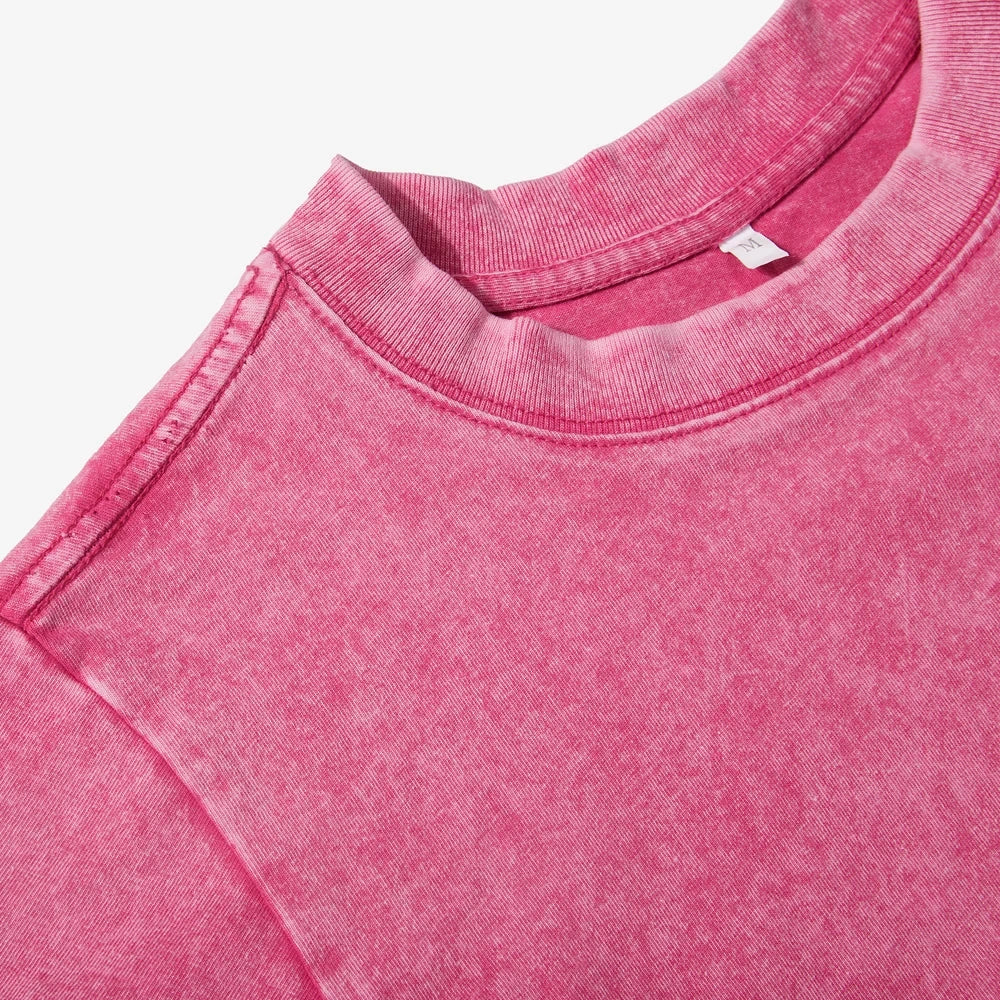 Solid Color Slim Washed T-Shirt Women Fashion Soft Cotton Tee Shirt Rhinestone Craft Short Sleeve Cool Clothing Female