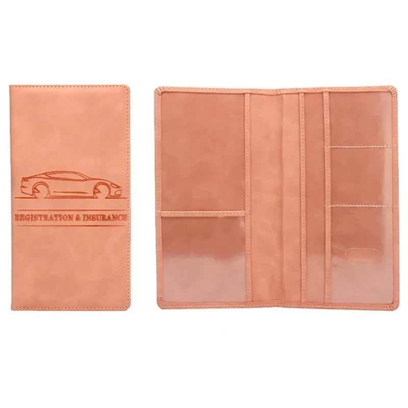 2025 Car Registration Insurance Holder Leather Men Driving License Cover Auto Documents License Storage Bag Credit Card Wallet
