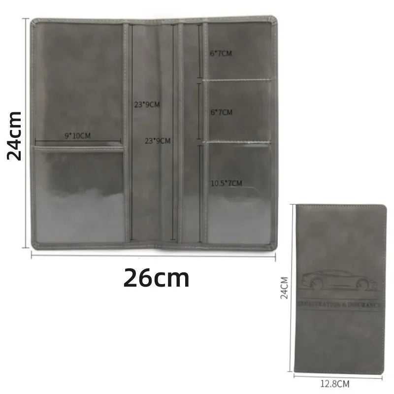 2025 Car Registration Insurance Holder Leather Men Driving License Cover Auto Documents License Storage Bag Credit Card Wallet