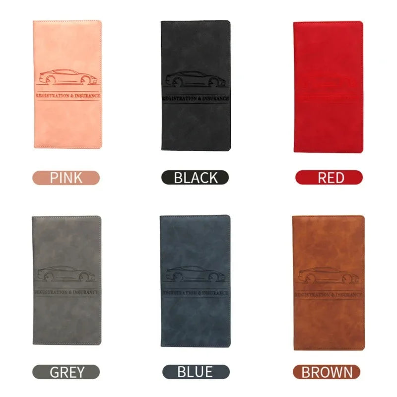2025 Car Registration Insurance Holder Leather Men Driving License Cover Auto Documents License Storage Bag Credit Card Wallet