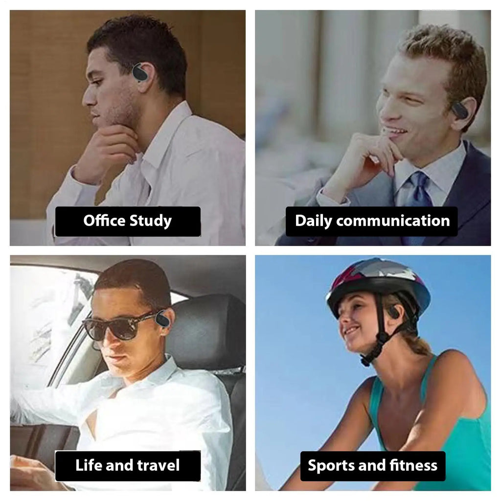 Open-Ear Headphone Wireless Open-Ear Earbud for Sports Long-Lasting Battery Earphone for Running Cycling Driving Business Trips
