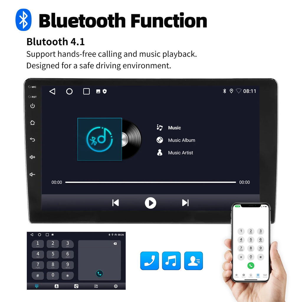 ESSGOO 9Inch 2 DIN Car Stereo Radio Wirless Carplay Android Auto Car Stereo Bluetooth 64G GPS Navigation RDS WiFi USB FM DAB+CAM