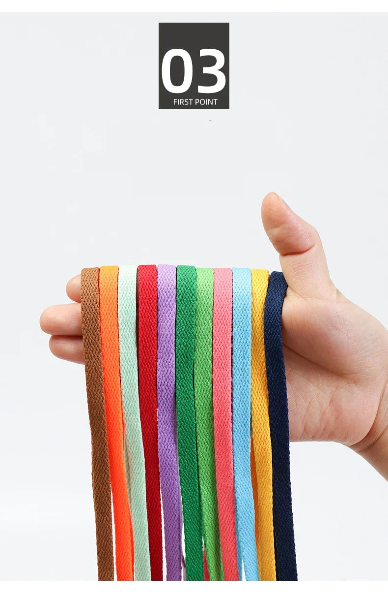 1 Pair Flat Shoelaces Classic Shoe Laces Fit Fashion Solid Sports Shoelace Casual Unisex Shoe Strings Shoe Accessories AF1