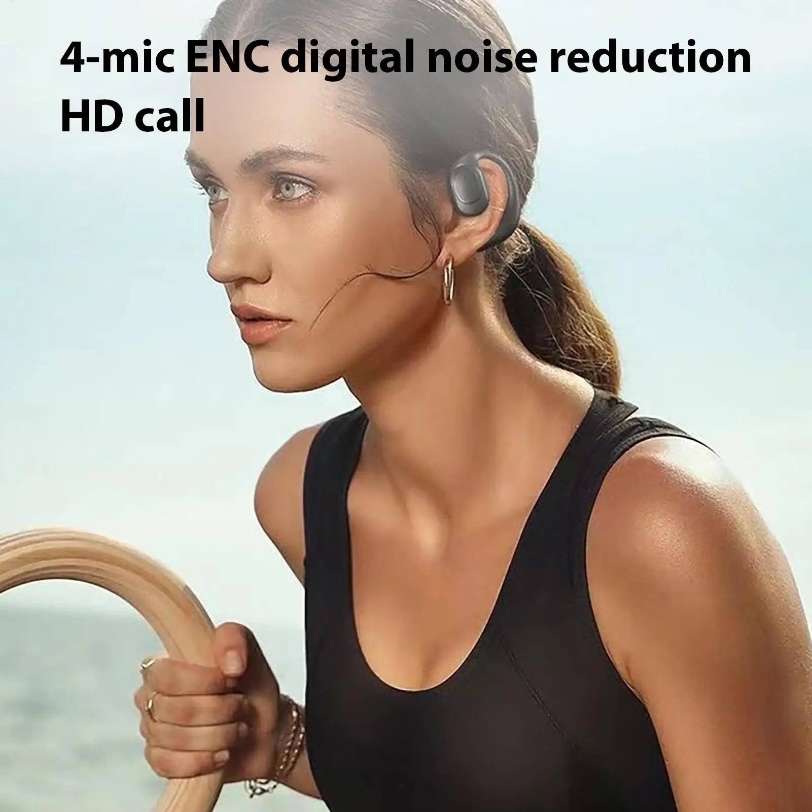 Open-Ear Headphone Wireless Open-Ear Earbud for Sports Long-Lasting Battery Earphone for Running Cycling Driving Business Trips