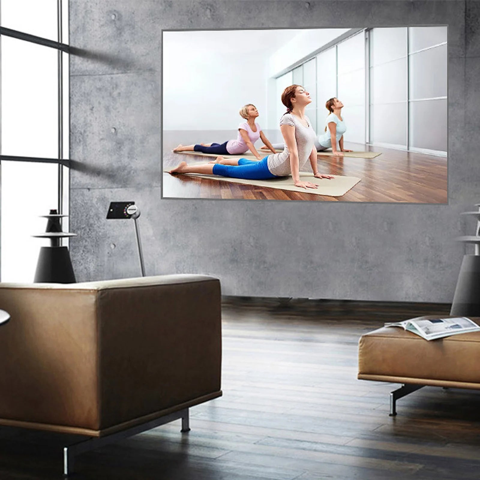 Portable Projector Screen Simple Curtain Anti-Light 60/70/80/100/120 Inches Projection Screens for Home Outdoor Office Projector