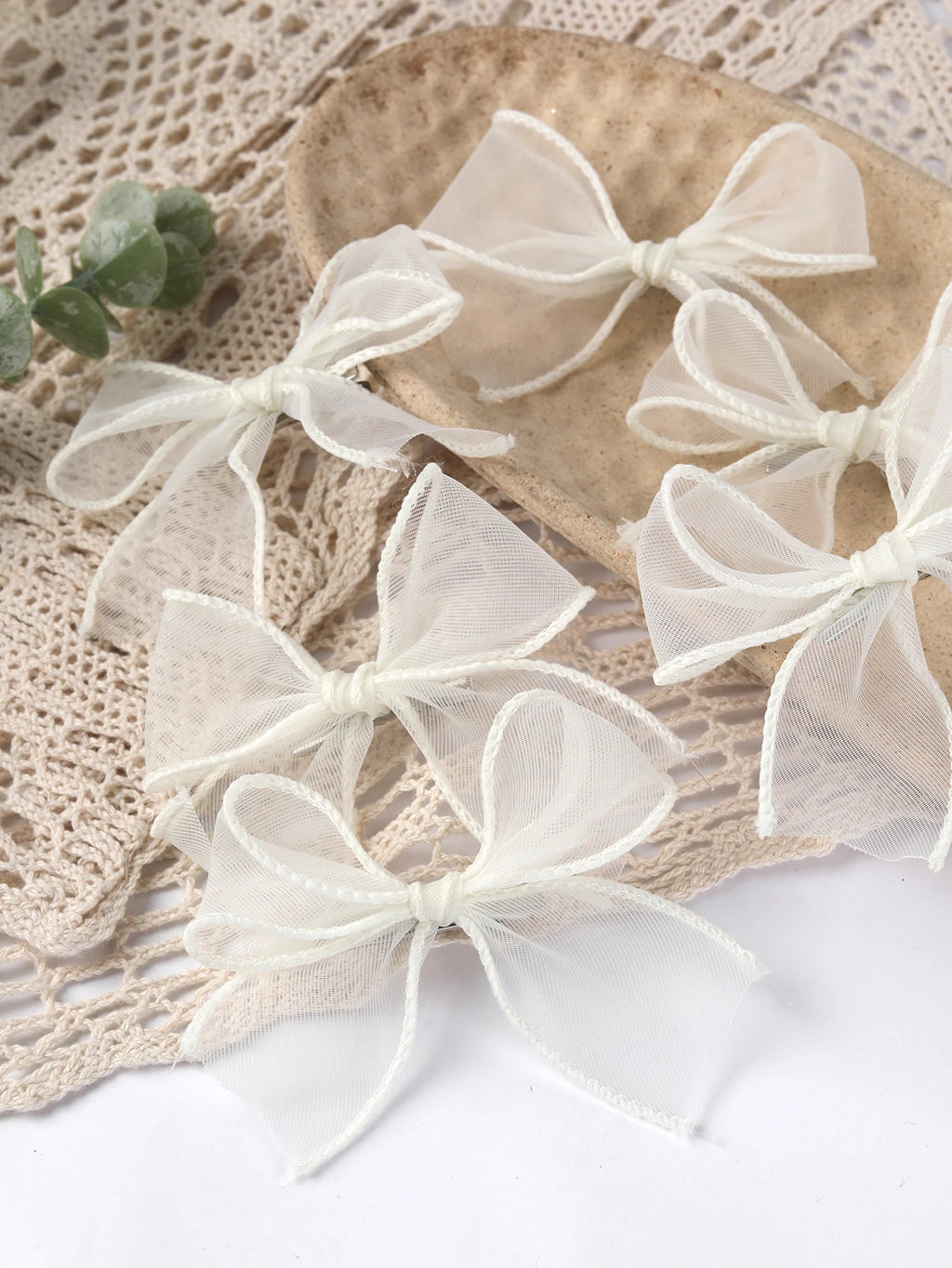 6Pc Set  White Lace Bow Hair Clips for Girls Lovely Bowknot Hairpin Barrettes Kids Hairgrips Girl Hair Accessoires Fairy Hairpin