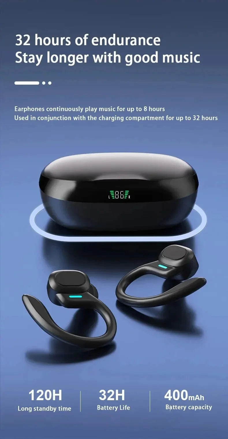 Original Drahtlose Kopfhörer Ture Drahtlose Ohrhörer Ohr Haken Sport HiFI Stereo Wasserdichte Headset Mit Mikrofon TWS Kopfhörer