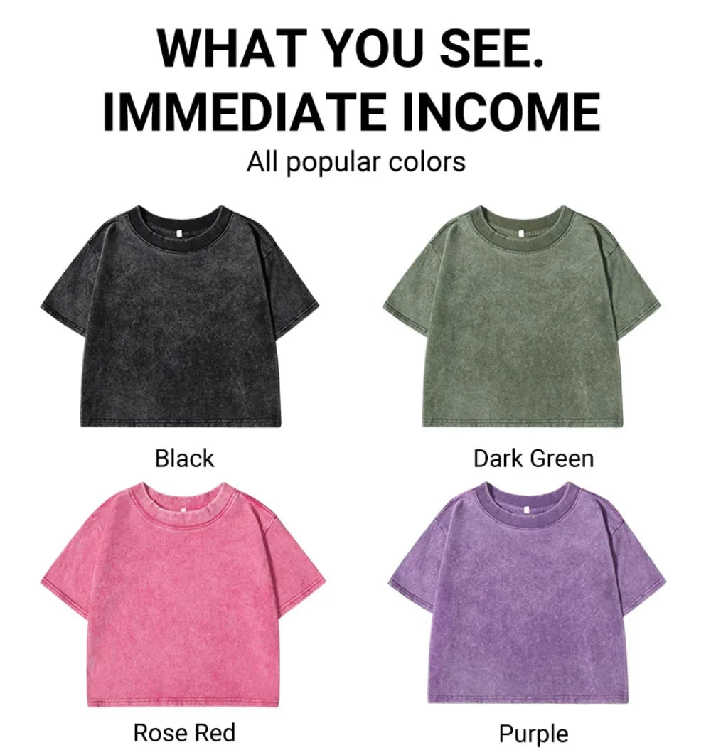 Solid Color Slim Washed T-Shirt Women Fashion Soft Cotton Tee Shirt Rhinestone Craft Short Sleeve Cool Clothing Female