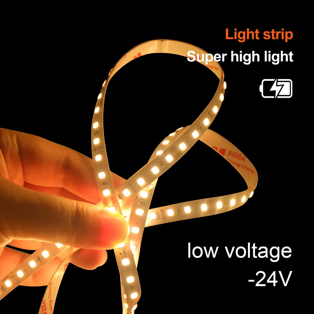LED Strip Light 2835 24V 5m 10m RA98 2700K 3000K 3500K 4000K 5000K 6000K Flexible Tape Stripe Super Bright 120LED Home Lighting
