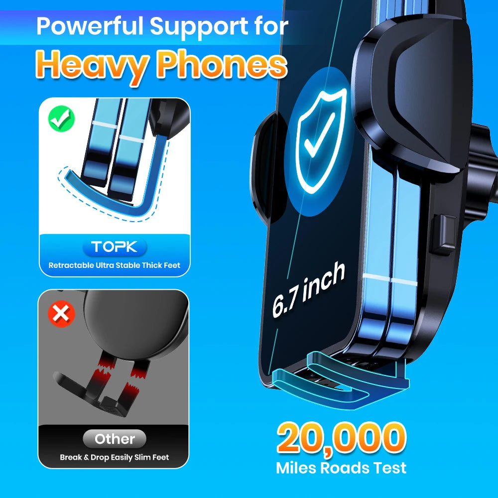 TOPK Universal Car Phone Holder Gravity Car Holder For Phone In Car Air Vent Clip Mount Smartphone Holder