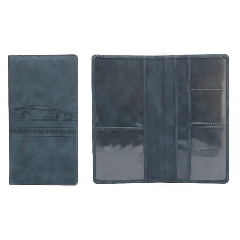 2025 Car Registration Insurance Holder Leather Men Driving License Cover Auto Documents License Storage Bag Credit Card Wallet
