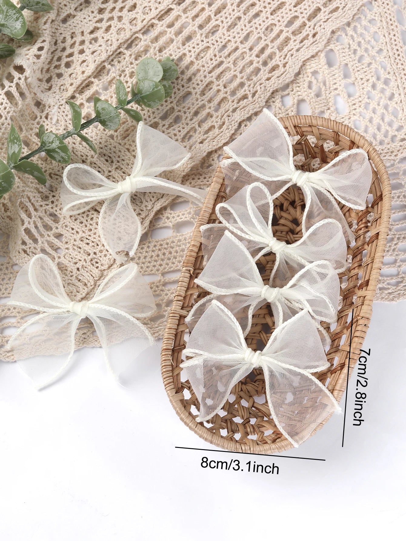 6Pc Set  White Lace Bow Hair Clips for Girls Lovely Bowknot Hairpin Barrettes Kids Hairgrips Girl Hair Accessoires Fairy Hairpin
