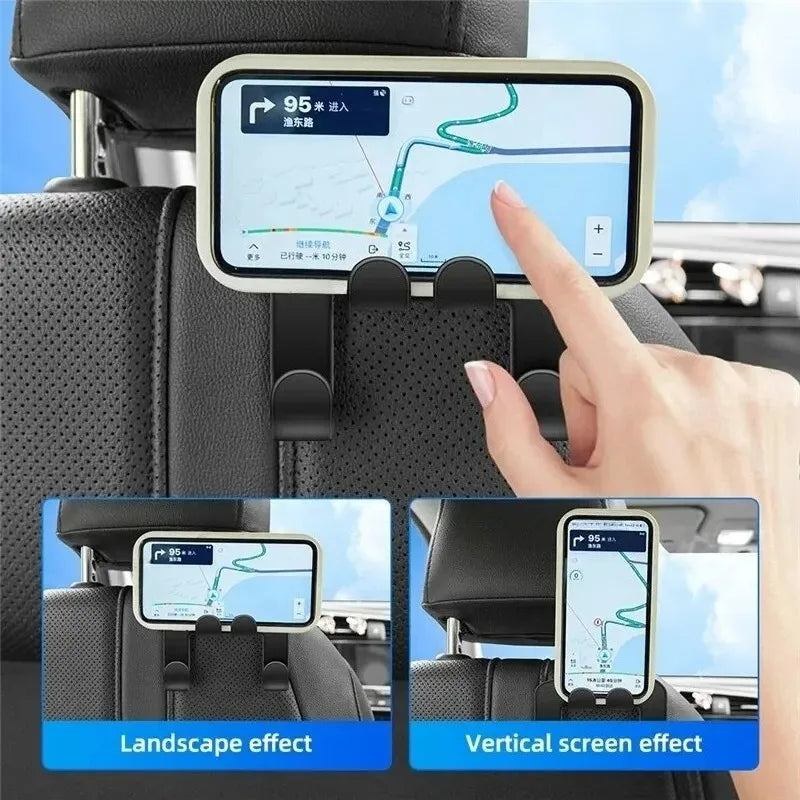 Portable Car Back Seat Holder Hanging Storage Phone Stand Universal Lazy Rear Seat Phone Headrest Stand Car Back Seat Hook Stand