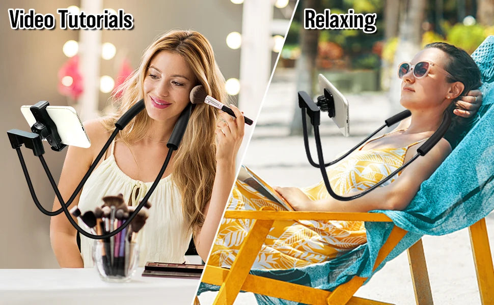 Phone Holder for Bed, Upgraded Neck Phone Holder Lazy Phones Stand 360°Rotation Gooseneck Phone Support Hands Free