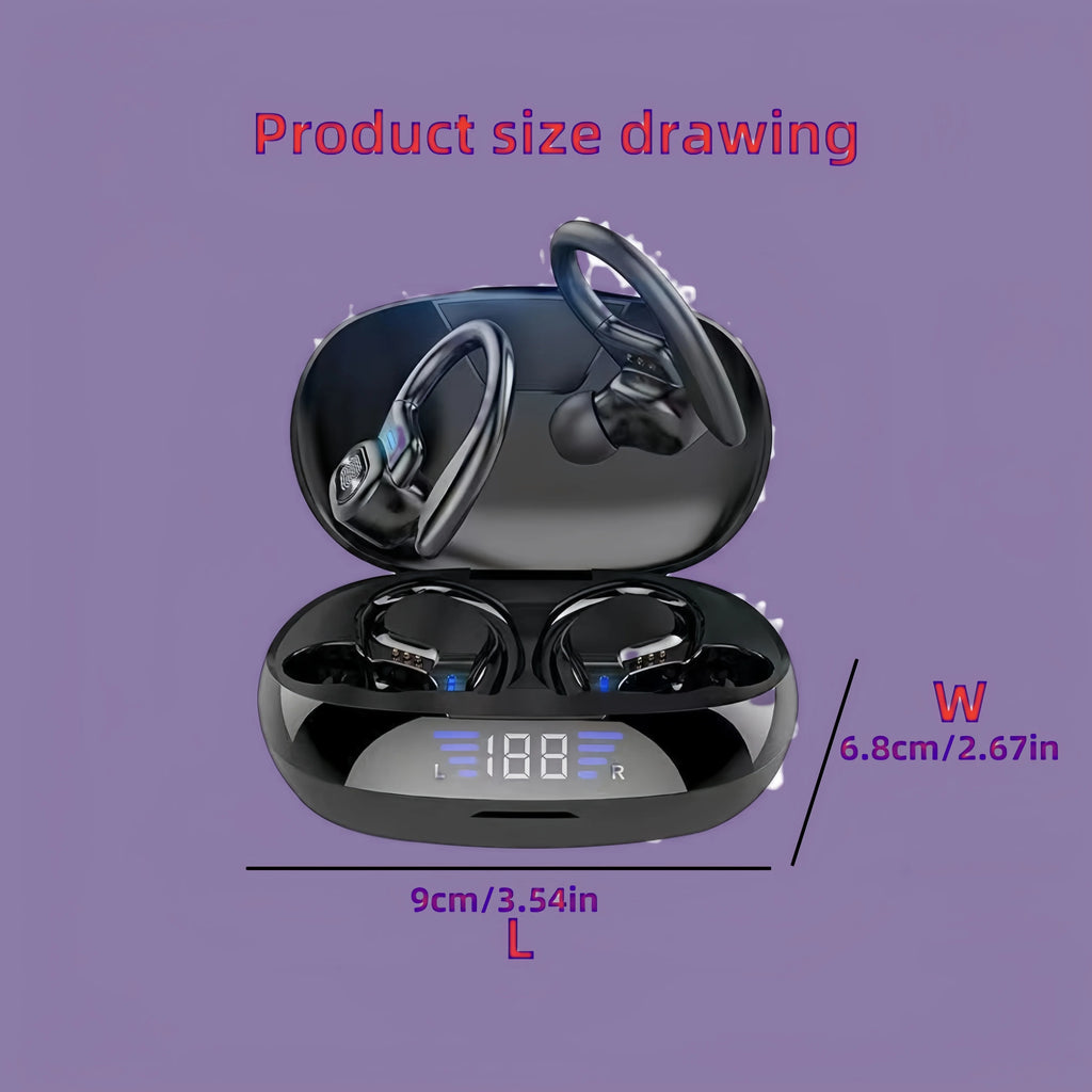 SP16 over the ear Bluetooth earphones with long battery life, digital display noise reduction, sports wireless earphones