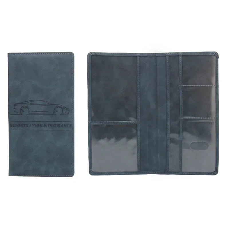 2025 Car Registration Insurance Holder Leather Men Driving License Cover Auto Documents License Storage Bag Credit Card Wallet