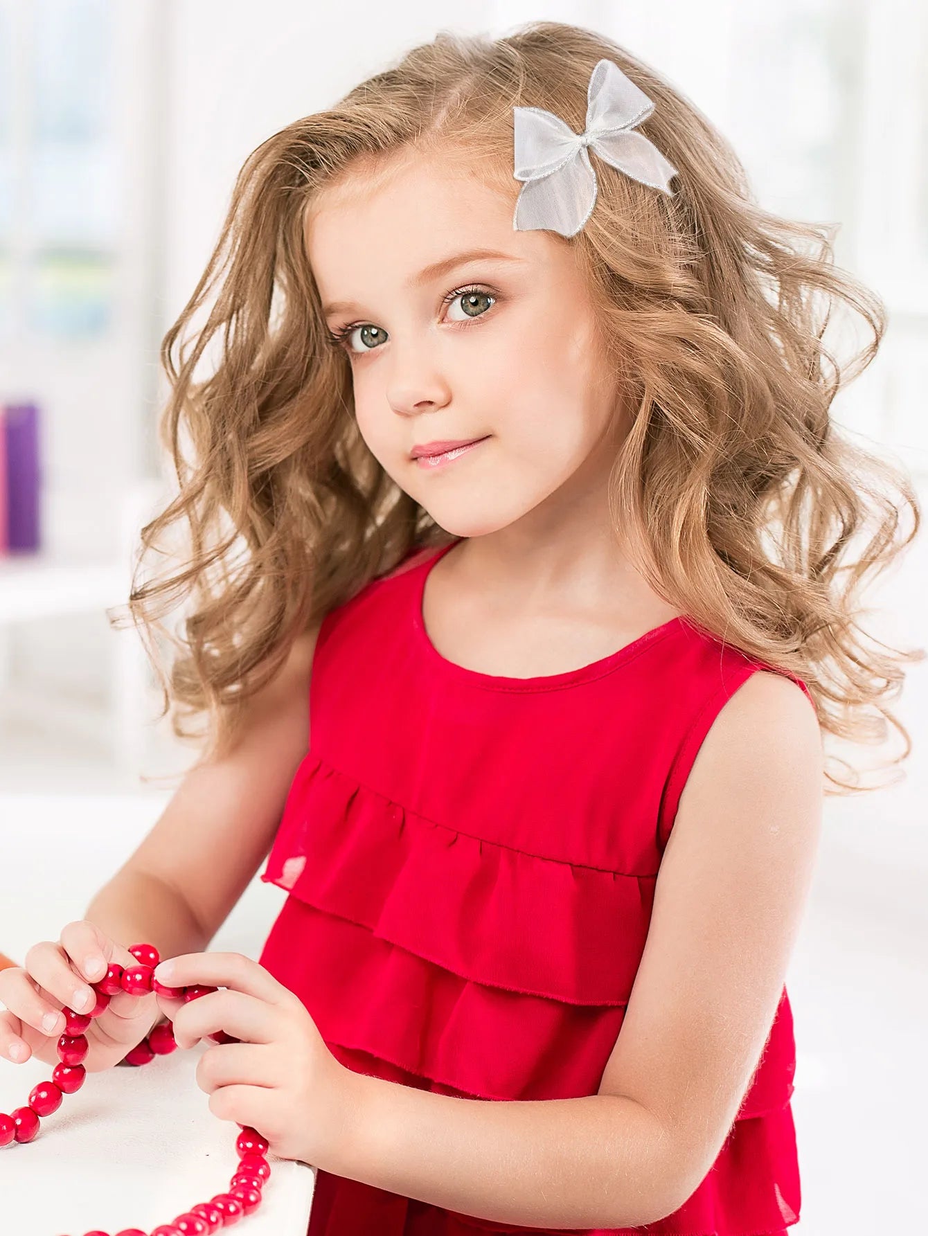 6Pc Set  White Lace Bow Hair Clips for Girls Lovely Bowknot Hairpin Barrettes Kids Hairgrips Girl Hair Accessoires Fairy Hairpin
