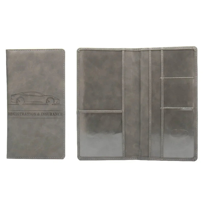 2025 Car Registration Insurance Holder Leather Men Driving License Cover Auto Documents License Storage Bag Credit Card Wallet